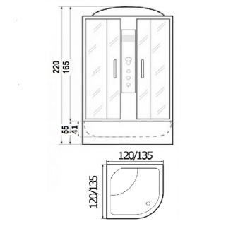 Душевая кабина RIVER TEMZA 135/135/55 ТН